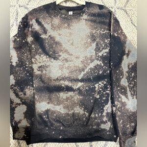 Vintage Gildan Bleach Tie Dye Splatter Crewneck Sweatshirt custom upcycle size M